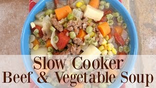 Slow Cooker Beef amp Vegetable Soup [upl. by Anilrac]