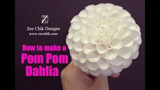 How to make Pom Pom Dahlia fondant  polymerclay [upl. by Seow]