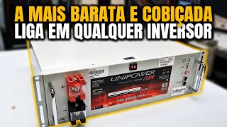 A Bateria de Lítio LifePO4 5000Wh OffGrid Unipower Liga QUALQUER INVERSOR UPLFP48100 3U UCB Power [upl. by Astraea]