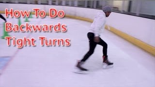 How To Do Backwards Hockey Tight Turn  Learn Backwards Power Turn Ice Skating Tutorial [upl. by Melvena]