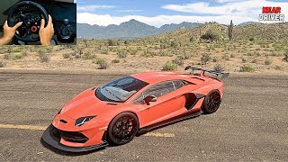 Lamborghini AVENTADOR SVJ  Forza Horizon 5  Steering Wheel Gameplay [upl. by Betteann]