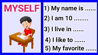 Myself In English  How to write Myself  Myself 10 lines [upl. by Levan]