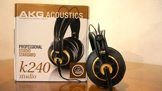 AKG K240 Studio Professional Semi Open Stereo Headphones Review amp unboxing [upl. by Noll]