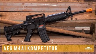 Testamos o Rifle de Airsoft M4A1 Kompetitor com Blowback da APS  Ventureshop Review [upl. by Ymot]