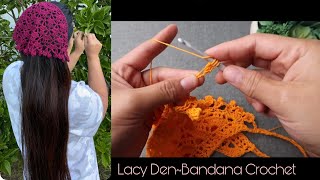 Lacy DenBandana Crochet  Just Annadel [upl. by Lehcor23]