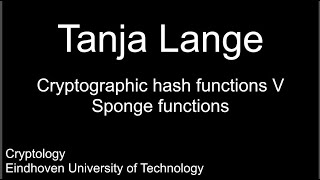 Cryptographic hash functions V  Sponge functions [upl. by Nawek]