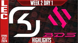 SK vs BDS Highlights  LEC Spring 2024 W2D1  SK Gaming vs Team BDS [upl. by Sumedocin896]