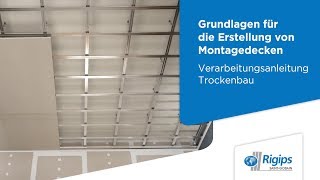 Erstellung von Montagedecken  Rigips Verarbeitungsanleitung Trockenbau [upl. by Osy]