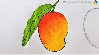 How to draw a Mango🧡 Painting 😀 Bangla Voice Tutorial [upl. by Haugen499]