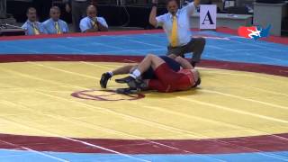 Jr World FS  Dieringer USA pin Bodisteanu ROM 74 kg semis [upl. by Arraic]