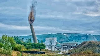 Westbury Chimney Demolition  LaFarge Cement works [upl. by Eronel377]