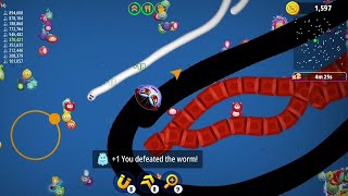 WORMZONEIO  GIANT SLITHER SNAKE TOP 1  Epic Worms Zone Best Gameplay 107 [upl. by Nnaeed]