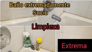 ‼️como limpiar un baño super sucio con jabón pegado usando desengrasante de hornos limpieza profund [upl. by Nekciv]