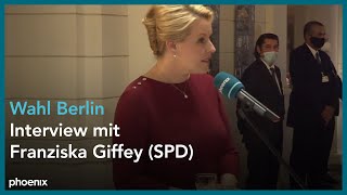 Wahl Berlin Interview mit Franziska Giffey SPDSpitzenkandidatin am 260921 [upl. by Chicky]