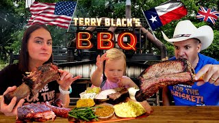 Brits Try Terry Blacks BBQ For The First Time In Texas TEXAS BBQ BLEW OUR MINDS [upl. by Enerak168]