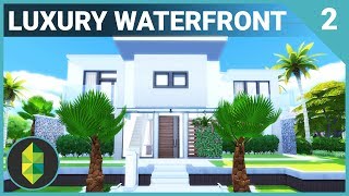 Luxury WATERFRONT Home Part 2  The Sims 4 House Building [upl. by Aroved]