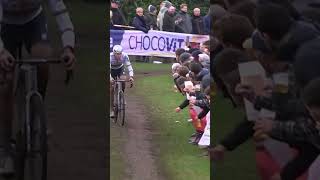 Mathieu Van Der Poel SPITTING on a SPECTATOR 😰🤤 shorts A few fans couldnt handle MVDPs dominance [upl. by Dnalwor]