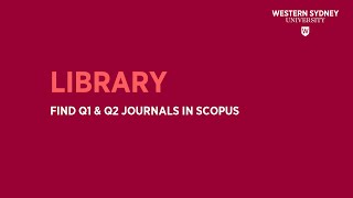 Find Q1 amp Q2 Journals in Scopus [upl. by Dressler786]