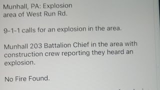 Munhall Pa Explosion heard in area of West Run Road [upl. by Elbam]