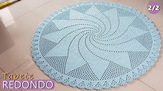 Tapete redondo tejido a crochet paso a paso diámetro aprox 40 cm  17 hileras [upl. by Ettevets]