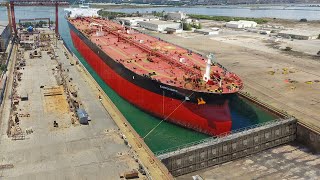 The Crazy Process of Moving World Largest Ships into Dry Docks [upl. by Hertzfeld415]