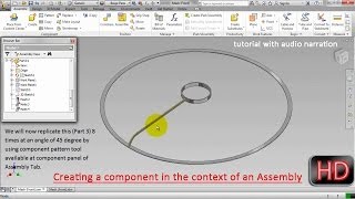 Creating a component in an assemblyAutodesk Inventor with caption and audio narration [upl. by Arym]