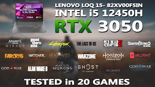 Lenovo LOQ Intel i5 12450H  RTX 3050 Gaming Benchmark Test  Tested in 20 Games  RTX 3050 [upl. by Jeremiah406]