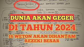 16 weton akan dihantam REZEKI besar di tahun 2024 RAMALAN PRIMBON JAWA [upl. by Nahtiek284]