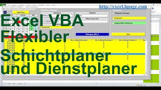 Regionales Format Flexibler Schichtplaner und Dienstplaner in Excel VBA [upl. by Camey]