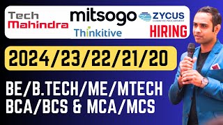 🔴TechMahindra Zycus thinkitive Mistsogo Hiring  Batch 2024 2023 2022 2021 2020 [upl. by Scherle]