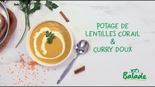 Potage de lentilles corail amp curry doux [upl. by Hebner300]