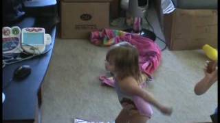 Kaitlyn dancing along to Bella Dancerella Disney Princess Dance video [upl. by Carita]