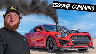 Speed Testing 1500HP Cummins Mustang [upl. by Irej]