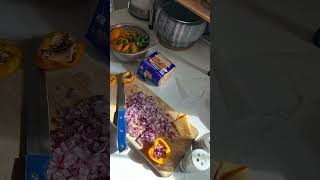 Home grown Peppers air fryer Onion amp Cheese recipe [upl. by Ordnael]