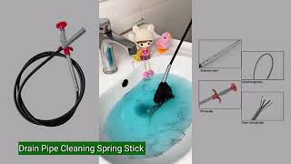 🔥Drain Pipe cleaning spring stick with hooks for drainage system cleaning at home spring cleaning [upl. by Ardnuahsal]