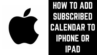 How to Add Subscribed Calendar to iPhone or iPad [upl. by Einaej715]