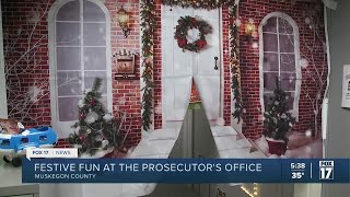 A little levity to the work Muskegon Co Prosecutor invites public to tour holiday door displays [upl. by Chaffin]