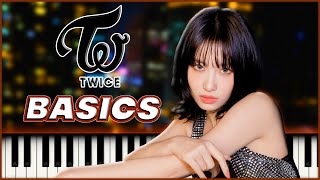 quotBasicsquot  TWICE 트와이스  Piano Tutorial amp Sheet Music [upl. by Eednak]