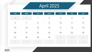 2025 Calendar All Months Angle PowerPoint slides [upl. by Airamak]