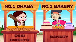 Chutki  Food Challenge  Dhaba VS Bakery  Cartoons for Kids in Hindi [upl. by Arodaeht]