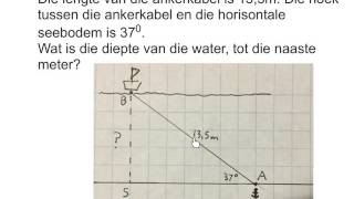 Trigonometrie woordsom 2 oplos v driehoek oor boot wiskdou [upl. by Hsakiv581]