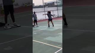 My first lesson and I already have Serena Williams shaking in her boots 🤣 AmandaDara MrsA [upl. by Naerol]