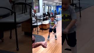 5YearOld Anthony Tests His New Prosthesis with Confidence [upl. by Alphonsine]