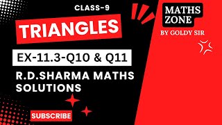 EX 113 Q10 amp Q11 TRIANGLES R D SHARMA MATHS SOLUTIONS NCERTCBSE CLASS9 [upl. by Remde280]