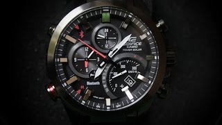 EDIFICE EQB500DC1A  Обзор и настройка на русском  Купить со скидкой [upl. by Attenauqa707]