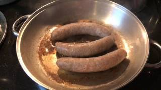 How to pan fry German bratwurst and polish sausage [upl. by Dranyar108]