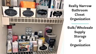 Narrow Bathroom Closet Organization Ideas For Bulk Bathroom amp Utility Supplies [upl. by Lemraj]