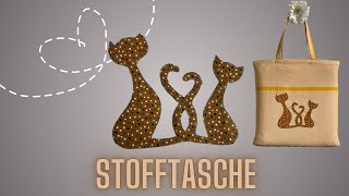 Stofftasche „ Gina“ nähen Einkaufstasche nähen [upl. by Earlie]