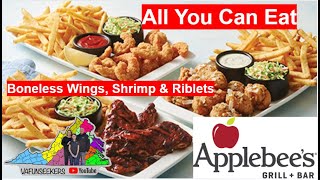 Applebee’s All You Can Eat Boneless Wings Riblets and Double Crunch Shrimp for 1499 [upl. by Erickson]