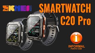 Novo Smartwatch Militar Skmei C20 Pro Antishock À Prova Dágua 50m Ligações Via Bluetooth [upl. by Ardnuhs]